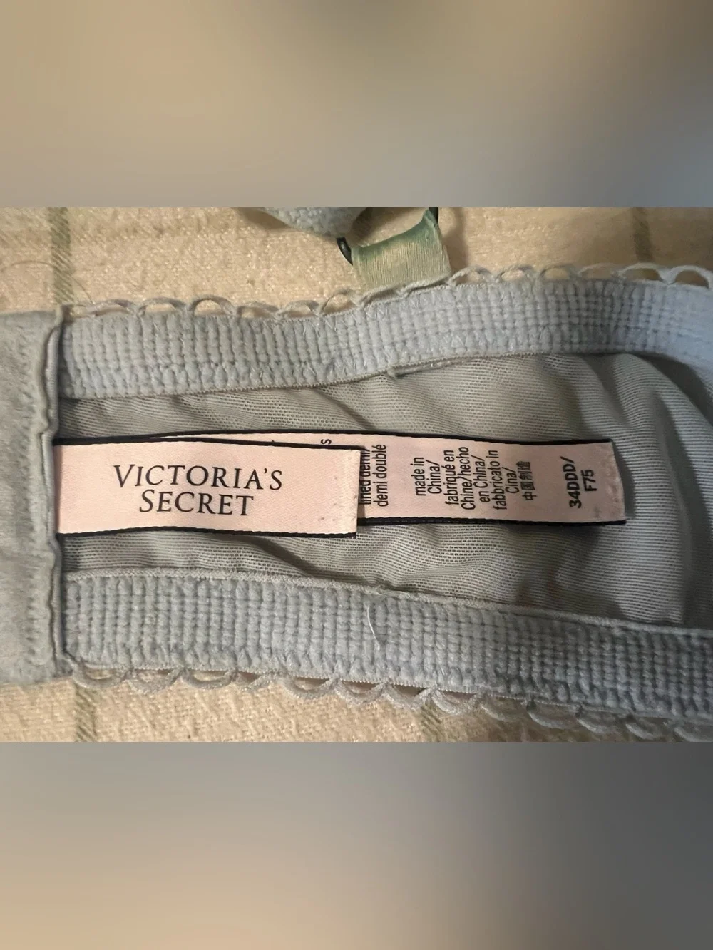 Victoria's Secret Lined Demi Bra 34DDD Dusty Blue